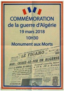Cérémonie 56ème anniversaire du "cessez le feu en Algérie" @ Monument aux Morts  | Héricy | Île-de-France | France
