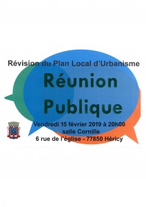 Réunion Publique "Révisions du Plan Local d'Urbanisme" @ Salle Cornille