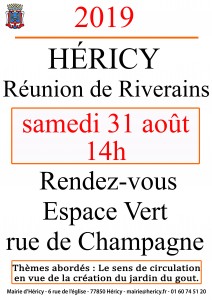 Réunion de Riverains (rue de Champagne) @ Rue de Champagne