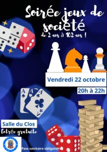 Soirée jeux de société de 2 ans à 102 ans ! @ Salle du Clos