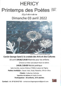 Héricy Printemps des Poètes éphémère @ Salle Cornille