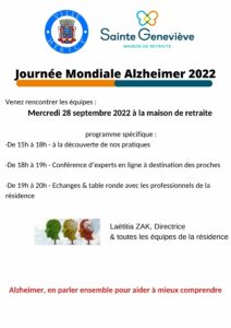 Journée Mondiale Alzheimer 2022 @ Korian Sainte Geneviève