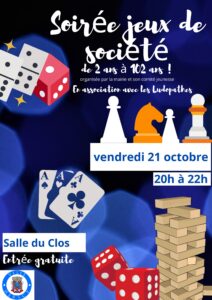 Soirée jeux de société @ Salle du Clos