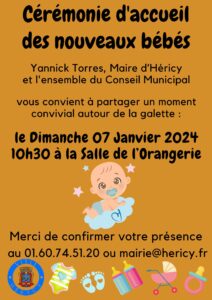 Cérémonie d'accueil des nouveaux bébés @ Mairie d'Héricy