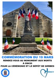 Commémoration de la journée nationale à la mémoire des victimes de la guerre d'Algérie et des combats en Tunisie et au Maroc @ Monument aux Morts