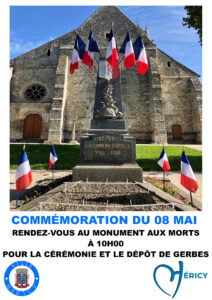 Commémoration de la victoire du 8 mai 1945 @ Monument aux Morts