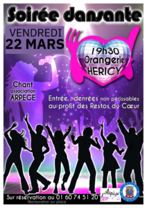 Soirée dansante au profit des restos du cœur @ Salle de l'Orangerie