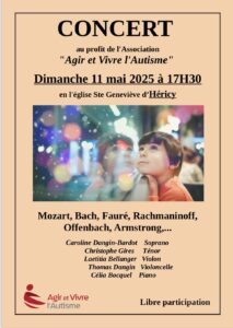 Concert Agir et Vivre l'Autisme @ Église Sainte Geneviève