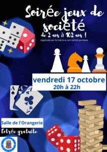Soirée jeux de société @ Salle de l'Orangerie