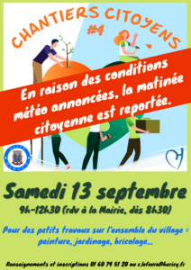 Chantiers Citoyens (Reporté) @ Mairie d'Héricy