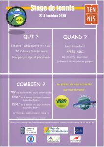 Stage de tennis @ State de tennis de Vulaines sur Seine