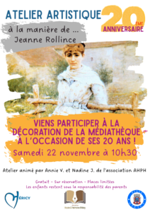 Atelier artistique @ médiathèque Jeanne ROLLINCE
