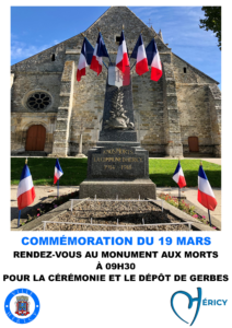 Commémoration du 19 mars @ Monument aux Morts