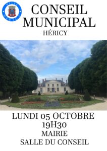 Conseil Municipal du 05 octobre 2026 @ Mairie d'Héricy