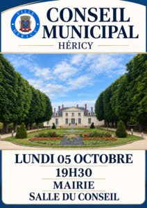 Conseil Municipal du 05 octobre 2026 @ Mairie d'Héricy