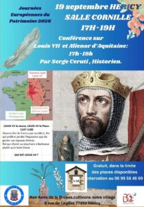 Conférence sur Louis VII et Alienor d'Aquitaine @ Salle Cornille